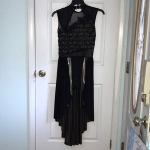 Black solid and mesh with roses dress!!